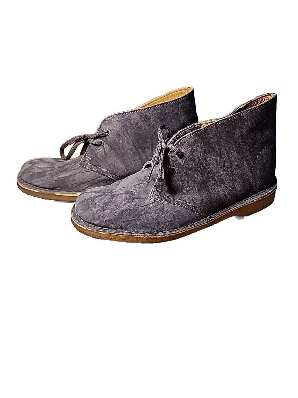 Clarks Originals Women's Gray Suede Ankle Boots Style US Size 9 M Excellent